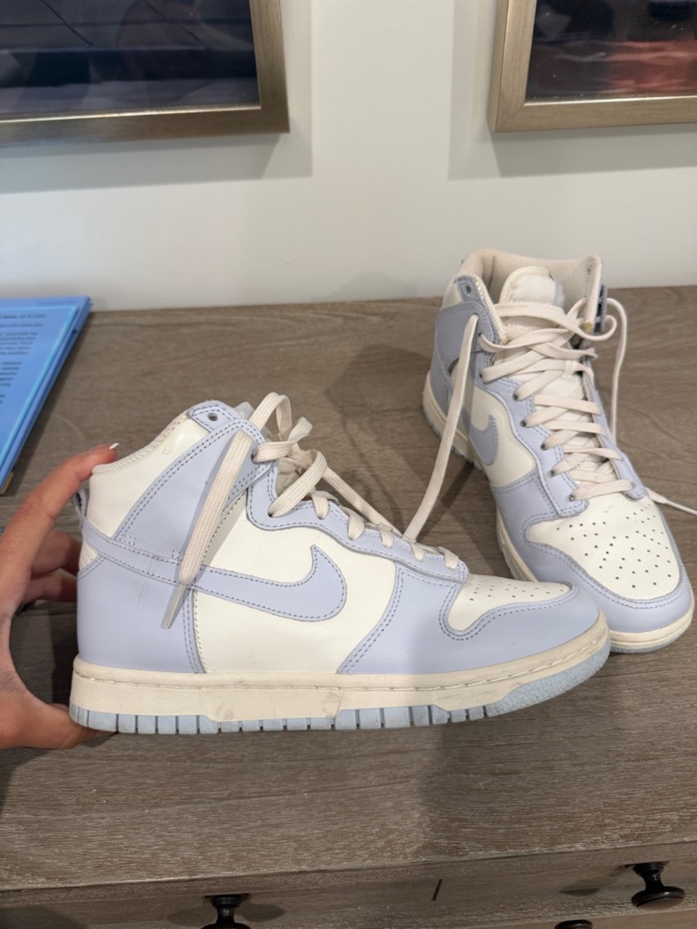 Nike High-Top Sneakers in Light Lavender and White